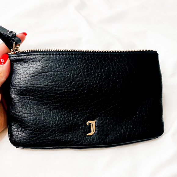 Juicy Couture black leather wristlet/ clutch - Picture 2 of 9